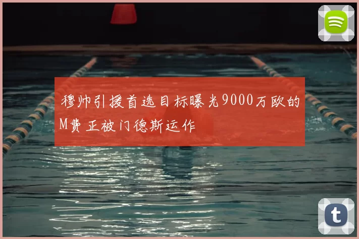 穆帅引援首选目标曝光9000万欧的M费正被门德斯运作